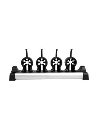 Casabella Grook Mop and Broom Utility Holder, Medium, Black/Silver