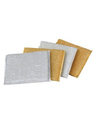Casabella Non-Scratch Sparkle Scrubby Sponges, Silver/Gold (Pack of 4)