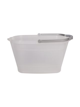Casabella 4-Gallon Rectangular Cleaning Bucket with Handle, Clear/Gray