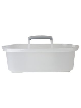 Casabella Cleaning Storage Caddy with Handle for 4-Gallon Rectangular Bucket, Clear/Silver