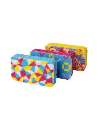 8515476 Casabella Multicolor Print Non-Scratch Scrub Sponges (Pack of 3)-main-1