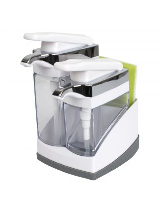 8550081 Casabella Sink Sider Duo with Sponge - White & Chrome Plating-main-1