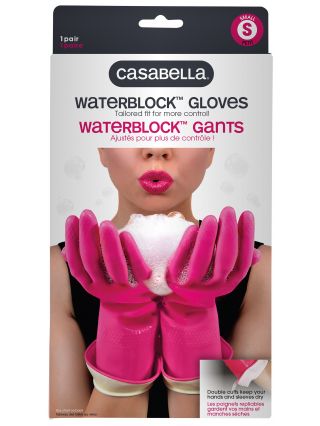 8546040 Casabella Premium Waterblock Cleaning Gloves, Small, Pink-main-1