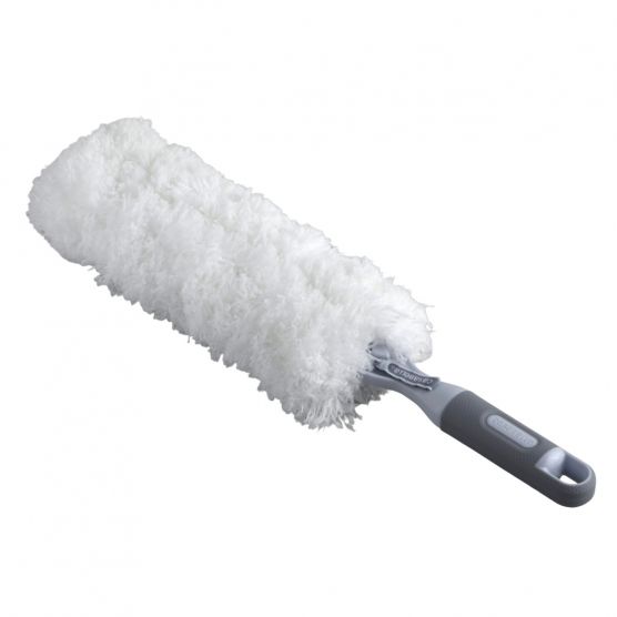 Duster with grip, white horse hair