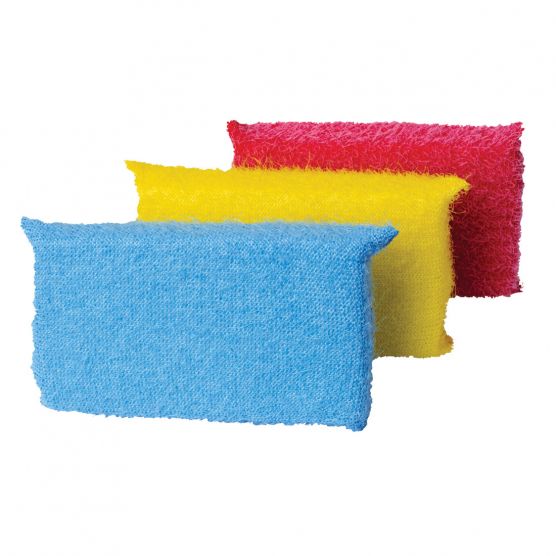 Kitchen Scrub Sponges - Non-Scratch Dishwashing Sponge for Cleaning Dishes,  pots and Pans - 5 Pack (Blue)