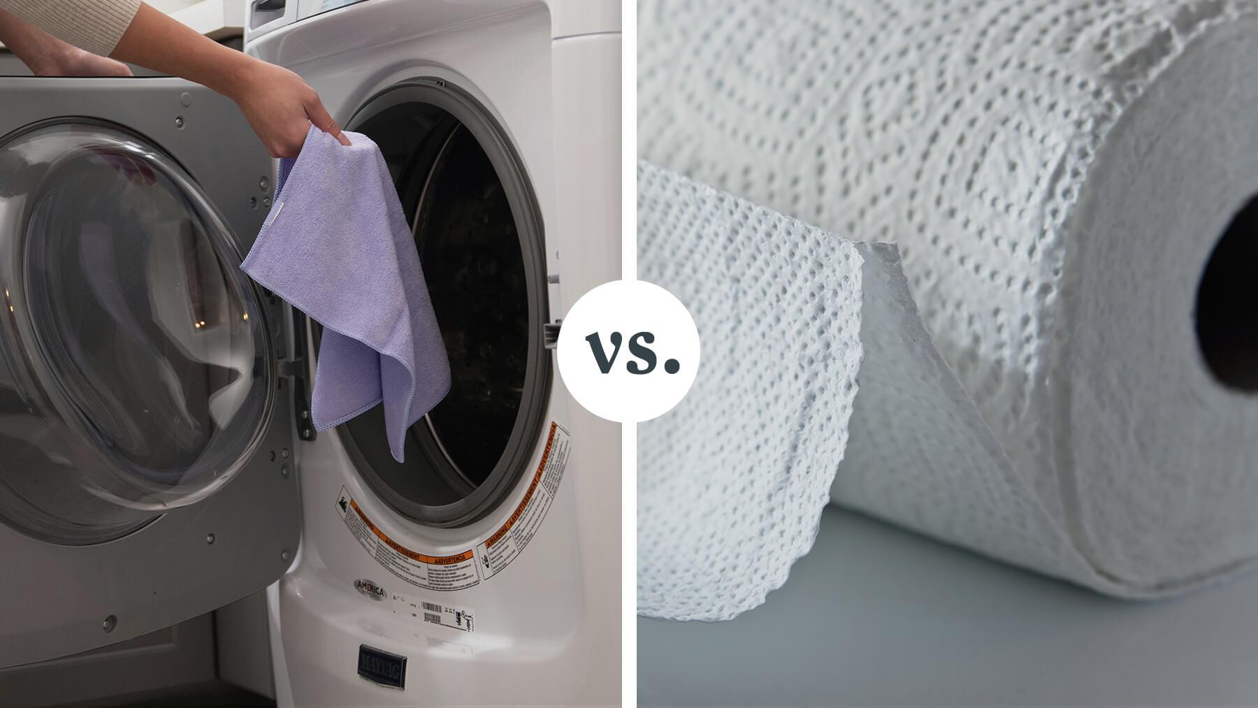Casabella Infuse Microfiber vs. Paper Towels